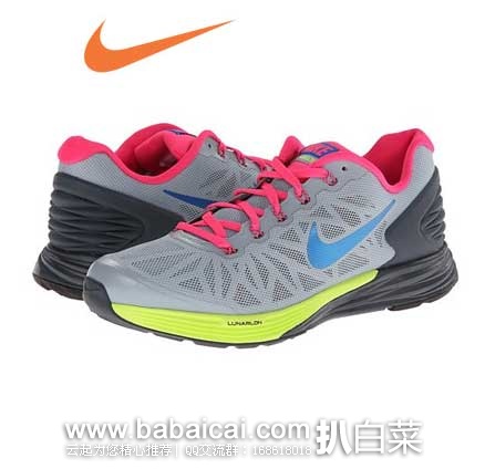 6PM:Nike 耐克 Lunarglide 6 女宝大童 防震跑步鞋 原价$95，现6.1折售价$57.99