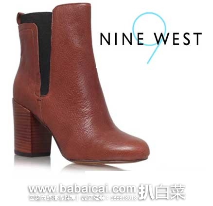 Nine West 玖熙 Saga 女式经典款真皮短靴 原价$129，现$52.36，公码7折新低$36.65， 到手￥325