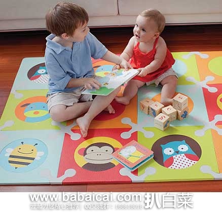 Skip Hop Zoo Playspot 动物园款 宝宝游戏彩色爬行垫 原价$60，现7.5折售价$45