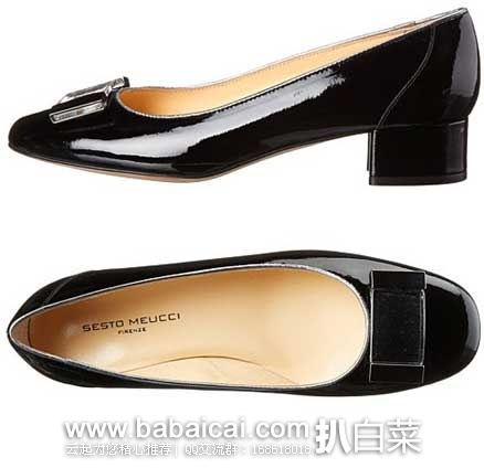 6PM:Sesto Meucci Rafela女士漆皮短跟鞋 原价5,现1.4折售价.99