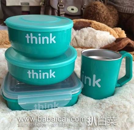Thinkbaby 不锈钢儿童餐具4件套礼盒装 $39.99，直邮无税，运费仅$6.88