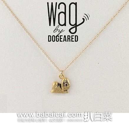 Dogeared Wag  西施犬镀金18寸项链 原价$62，现5折售价$31