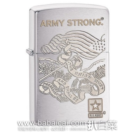 Zippo 芝宝 Army Strong 打火机 原价$27，现$18.32，直邮无税，运费仅$2.39