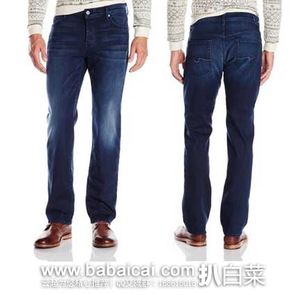 7 For All Mankind 7牌 高端Luxe Performance系列男式直筒剪裁牛仔裤 原价$208，现3.2折售价$66.07