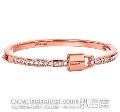 6pm：Coach蔻驰女士时尚精致镶钻手镯 原价$98，现$59.99，到手约￥410
