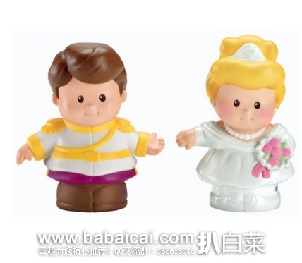 Fisher-Price 费雪小人物系列灰姑娘和王子公仔原价$7，现$1.98