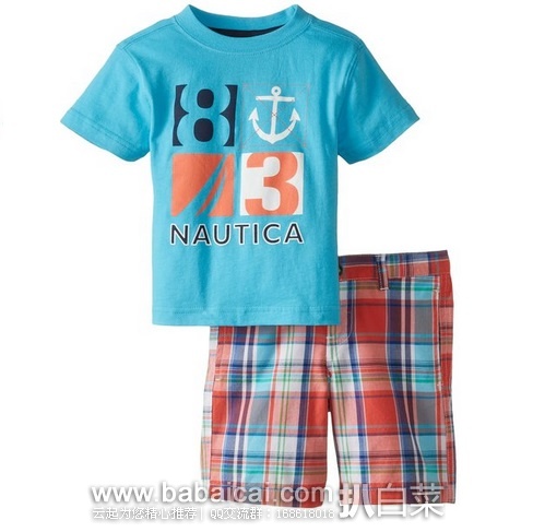 Nautica 诺帝卡 男宝T恤短裤套装 原价$44 现$16.78,直邮无税,到手约¥124