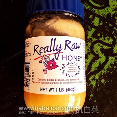 iHerb：Really Raw Honey纯天然有机固态生蜂蜜/原蜜453克现$14.11，凑单95折+直邮免运费