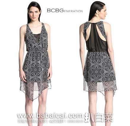 BCBGeneration 女士 时尚V领不对称下摆连衣裙 原价$98，现2折售价$19.61