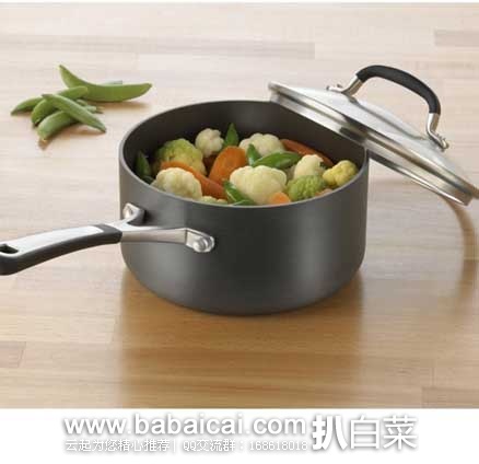 Calphalon 卡福莱 带盖不粘汤锅 容量4夸脱（约2.3L） 原价$49.99，现5.9折售价$29.95