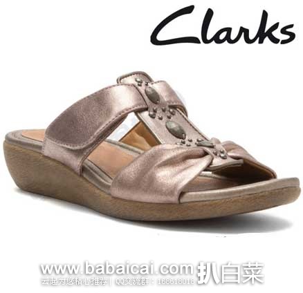 Clarks 其乐 Jandi Gem 女式真皮魔术贴凉鞋 原价$95，现3折售价$28.5