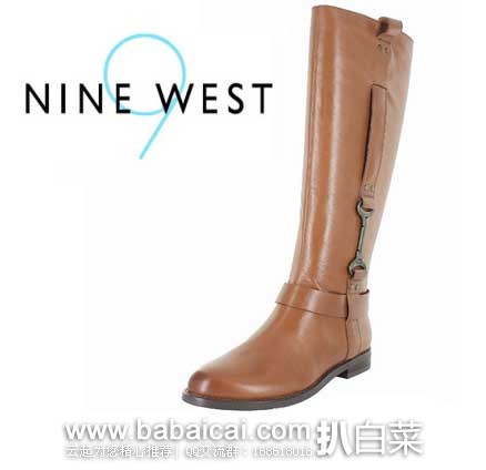 Nine West 玖熙 女士15.5英寸平跟长筒靴 原价$189，现3折新低$56.7，到手￥505