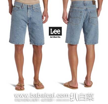 LEE 李牌 Regular 标准剪裁纯棉牛仔短裤(原价$50，现4.3折$21.9) ，公码8折后实付$17.52