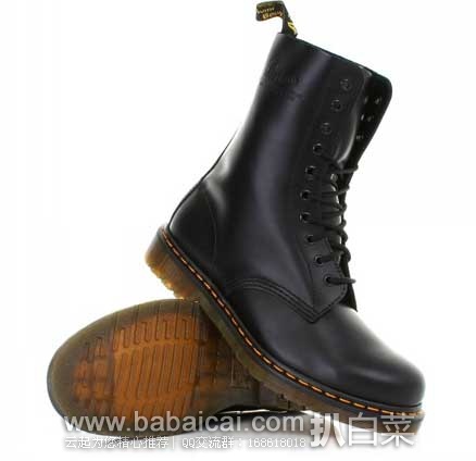 Dr. Martens 女士 10孔高帮经典款马丁靴 原价0,现4.9折售价.35
