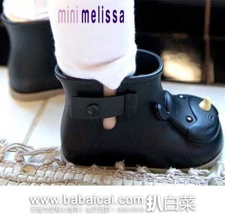 6PM：Mini Melissa 梅丽莎 宝宝款 小犀牛果冻雨靴 原价$65，现5.6折售价$36.91