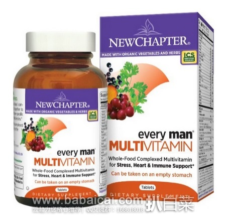 New Chapter 新章 Every Man 男性综合营养素 120粒特价 $39.50，S&S后$37.52