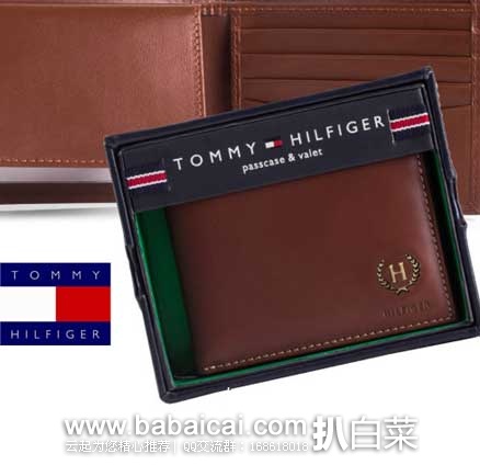 Tommy Hilfiger 汤米希尔费格男士 经典款水牛皮钱包（原价$48，现4.3折$20.58），公码8折后实付$16.46