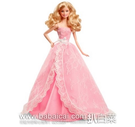 送礼好选择！Barbie芭比 2015 Birthday Wishes生日心愿版 芭比娃娃 原价$30，现历史新低价$17.99