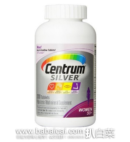 Centrum 50岁以上女性善存银片200粒 原价$21.41，现$13.59，S&S后$12.91