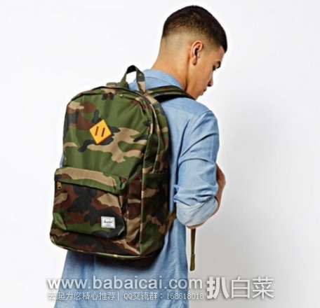6PM：Herschel Supply Co.迷彩双肩背包 原价$55，现新低$22.99