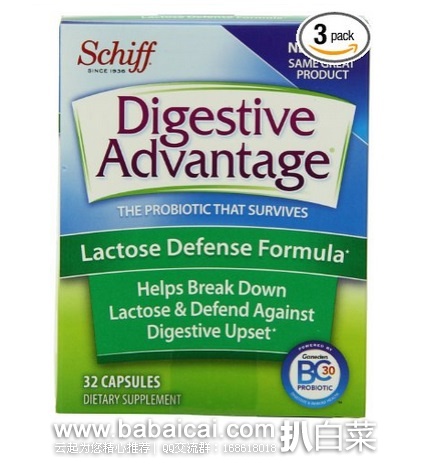 销量第一，Schiff 助消化益生菌32粒*3盒  原价$33，现5.6折售价$18.73