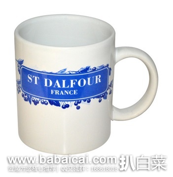 iHerb：ST.Dalfour 法国圣桃园经典陶瓷茶杯/陶瓷马克杯 限时特价$0.5，叠加满$40额外95折和直邮免运费，到手￥3