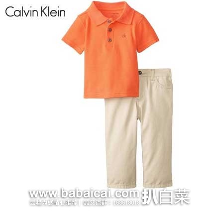 Calvin Klein卡尔文·克莱恩 男童  经典休闲短袖POLO衫套装 (原价$44.5，现3.1折$13.8)，公码8折后实付$11.04