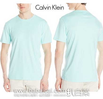 Calvin Klein 男士 圆领 短袖Pima棉  T恤 （原价$29.5，现5.9折售价$17.59），公码8折后实付$14.07