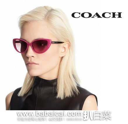 6PM：Coach寇驰 Tara 女士 时尚个性猫眼太阳镜 原价$138，现4折售价$55.99