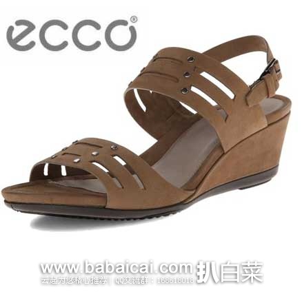 ECCO 爱步  Touch 45 女士 时尚真皮坡跟凉鞋 （原价$149.95，现5.9折$89.96），公码8折后实付$71.97