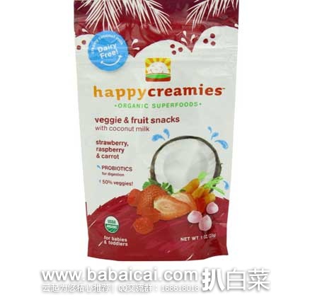 Happy Creamies 有机草莓口味酸奶小溶豆28g*8袋,现售价.13