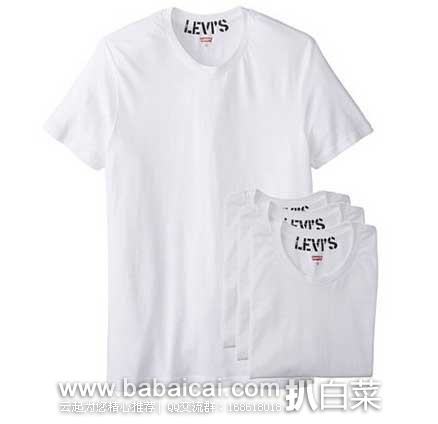Levi’s  李维斯  男士  时尚纯棉 圆领T恤4件装（原价$40，现4.9折$19.99），公码8折后实付$15.35