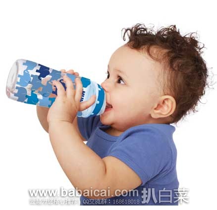 德国产，NUK 宽口防胀气奶瓶3个装(男宝宝款)（300ml）现售价：$8.19，新低