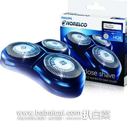 Philips 飞利浦 HQ8 替换刀头原价$37，现$16.99-5=史低$11.99