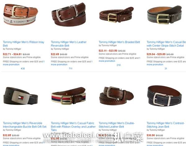 TOMMY HILFIGER 汤米希尔费格 男士可翻转皮带 (原价,现5.6折.69), 公码75折后实付.02