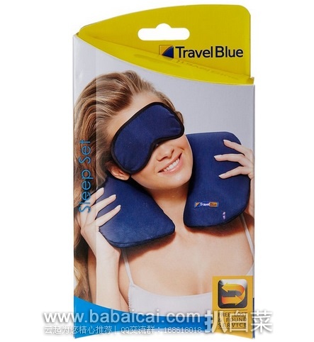 Travel Blue 蓝旅 充气式便携耳罩+U形枕套装特价$16.99，直邮无税，运费$2.61