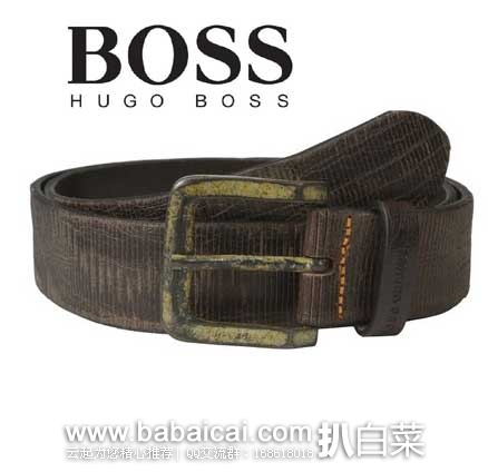 BOSS Orange Men’s Jurio Belt 橙标系列 男士复古风格真皮皮带 原价$95，现4.1折售价$39.64