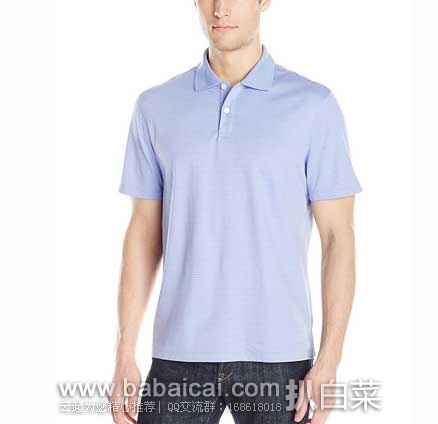 Calvin Klein Striped Liquid Cotton 卡文克莱 男款 条纹 Pima棉Polo恤 原价,现5.1折售价.99,公码8折新低.99!