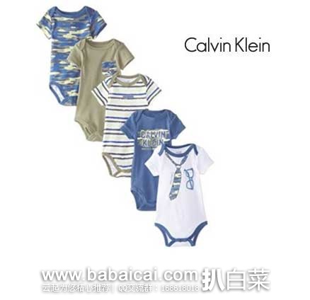 Calvin Klein 新生儿男婴 连体衣 5件套(海军款风格) 原价$42，现3.8折售价$15.99