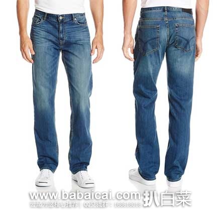 Calvin Klein Jeans Straight Leg男士直筒修身牛仔裤 原价$69.5，现5.5折售价$38.23