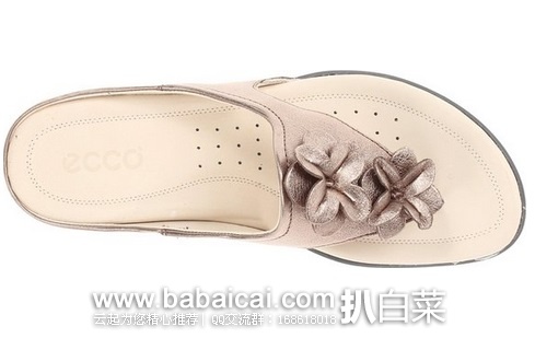 ECCO 爱步女款 闪烁花朵人字拖原价0,现新低.15,到手¥260