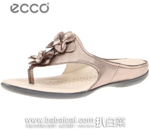 ECCO 爱步女款 闪烁花朵人字拖原价$110,现新低$34.15,到手¥260