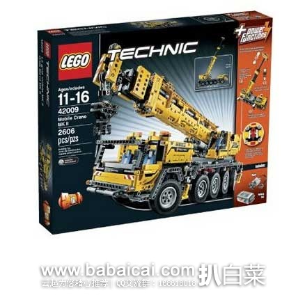 LEGO Technic 42009 乐高机械系列 移动起重机（共含2606个颗粒）原价$219.99，现8.6折售价 $189.84