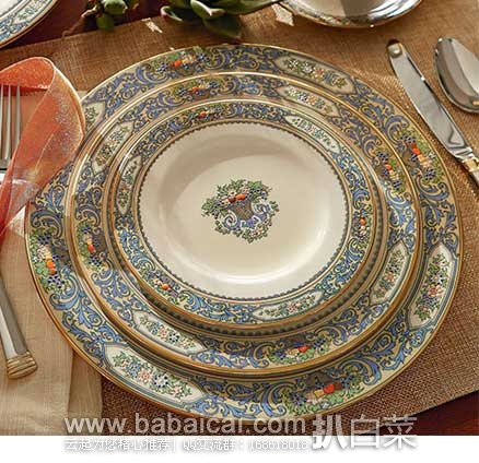 Lenox莱诺克斯Autumn Gold-Banded Fine China 骨瓷餐具五件套 丰收主题 原价$285，现4.7折售价$135.6
