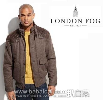 London Fog 伦敦雾 男式 羊毛呢外套 原价$325，现历史低价$75.49，到手￥595