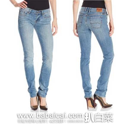 Lucky Brand Lily Sweet 女士 纯棉紧身牛仔裤  原价$79.5，现3.2折售价$26.11