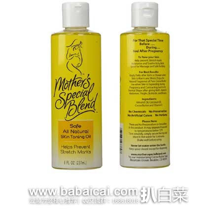 Mother’s Special Blend 纯天然祛妊娠纹油 237毫升 原价$18.99，现7.3折售价$13.93