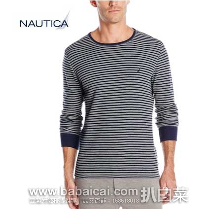 Nautica 诺帝卡 Striped Thermal Shirt 男士条纹T恤 原价 ,现2.5折售价.52
