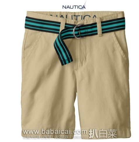 Nautica 诺帝卡 男童 经典休闲短裤 原价$35,现$10.6,直邮无税,运费仅$2.69