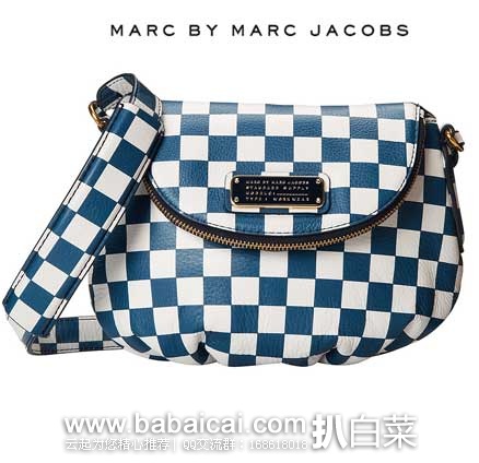 Marc by Marc Jacobs New Q Checkerboard Mini Natasha真皮绝版方标斜挎包  原价$318，现4折售价$127.99